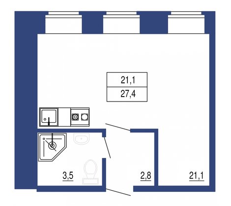 Квартира 27,4 м2
