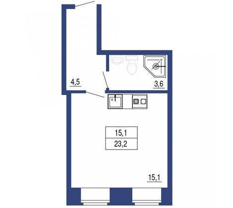 Квартира 23,2 м2
