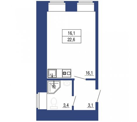 Квартира 22,6 м2