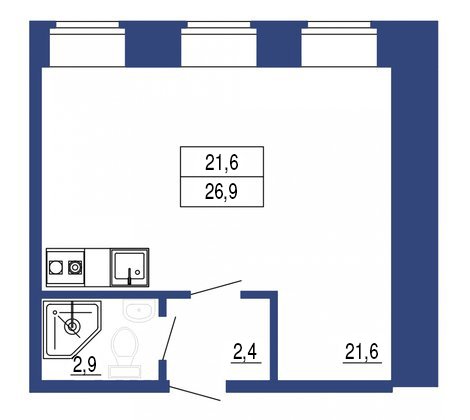 Квартира 26,9 м2