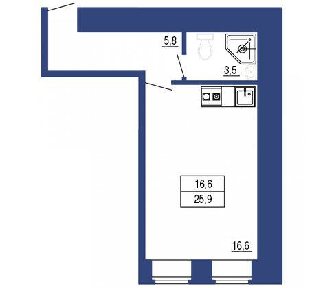 Квартира 25,9 м2